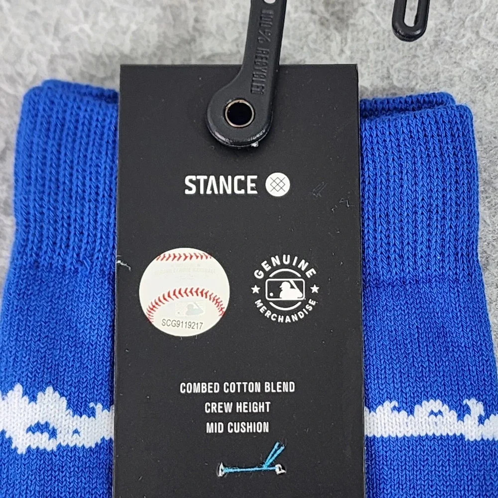 Lot Of 2 Toronto Blue Jays Chalk Crew Socks Mens L 9-13 Black/Blue Stance Casual